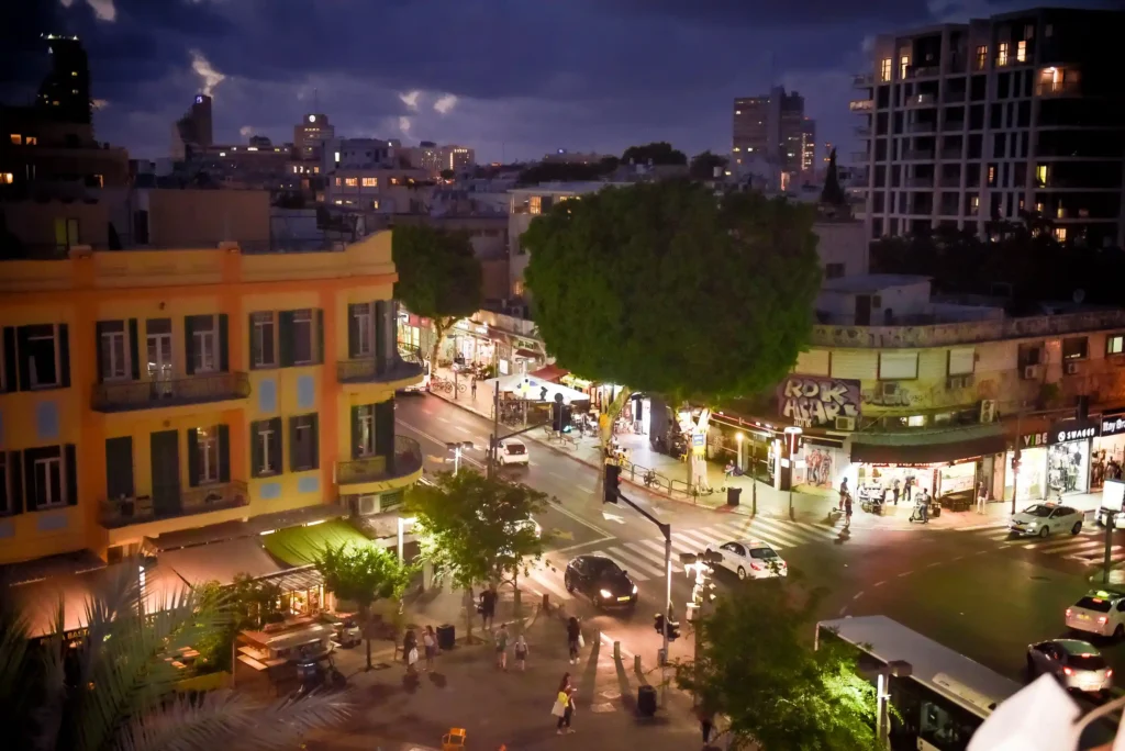 צילום מהגג של המלון פולי האוס בנחלת בנימין תל אביב